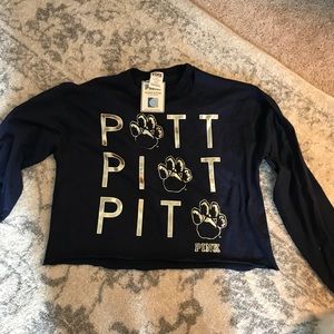 NWT VS PINK Collegiate Pitt cropped shirt Small